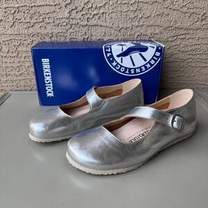 Birkenstock Tracy Mary Jane Ballet Flats Shoes Womens 9US 40EU Silver Metallic